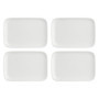 Lot de 4 Assiettes Rectangulaires Blanches - LA PORCELLANA BIANCA