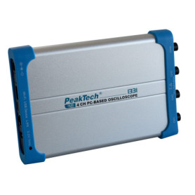 Oscilloscope PeakTech 1331 pour PC - 4 Canaux, 100 MHz, USB et LAN