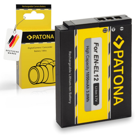 Batterie de Remplacement PATONA EN-EL12 pour Nikon 1050mAh
