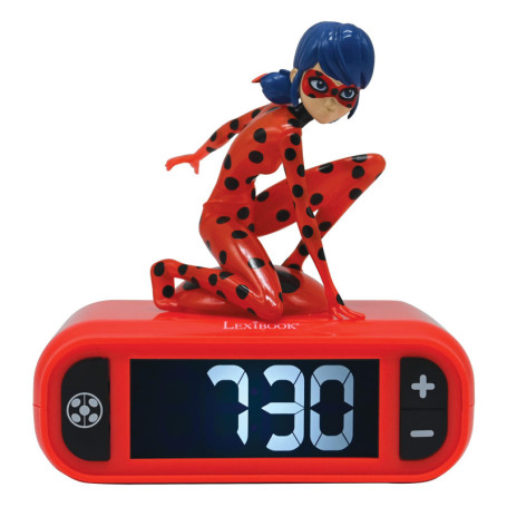Réveil Veilleuse Ladybug Chat Noir avec Écran Rétro-éclairé