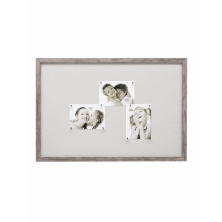 Cadre Photo Magnétique Deknudt en Bois - 40 x 60 cm - Gris/Beige