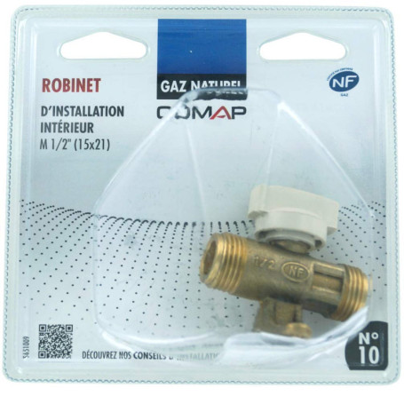 Robinet d'Installation Gaz Naturel Comap M1/2" - 15x21