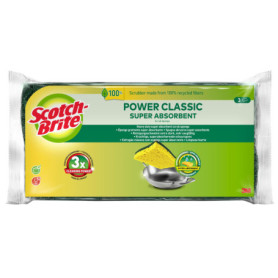 Éponge à Récurer Scotch-Brite Classic - 3 Pièces en Cellulose Absorbante