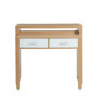 Bureau Extensible Studio Blanc et Chêne - 98.5 cm avec 2 Tiroirs