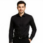 Chemise Boutonnée Homme Manches Longues Infroissable VEVOR - Noir, Taille L