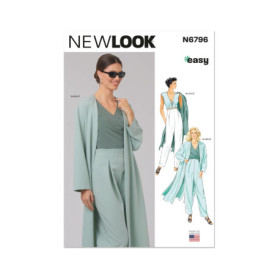 Patron de Couture New Look UN6796A pour Manteau, Haut et Pantalon Femme