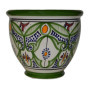 Pot de Fleurs Marocain Fait Main en Céramique Multicolore avec Drainage