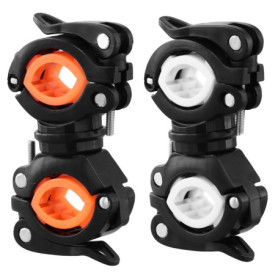 Pince à Vélo QWORK pour Lampe de Poche - Rotatif 360° - Lot de 2