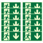 Lot de 12 Panneaux Phosphorescents de Sortie de Secours WIYETY