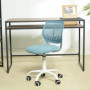 Chaise de Bureau Contemporaine Bleue avec Rembourrage Confortable et Roulettes