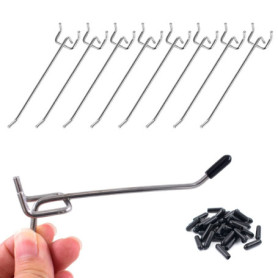 Yoaeyok Lot de 20 Crochets Muraux en Métal de 15 cm - Idéal pour Panneaux Perforés
