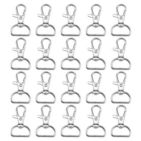 Lot de 20 Mousquetons Pivotants en Alliage de Zinc pour Bijoux et Artisanat