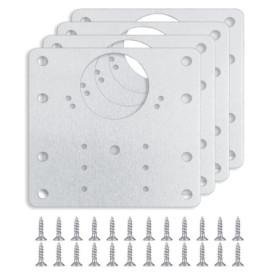 Kit de Réparation de Charnières en Acier Inoxydable - 4 Plaques et Vis Incluses
