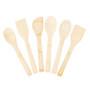 Ensemble d'Ustensiles de Cuisine en Bois Naturel - 6 Pièces Ergonomiques