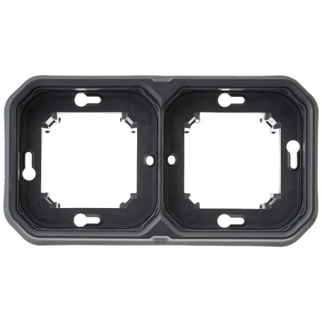 Support Plaque Étanche 2 Postes Plexo Legrand - Montage Horizontal ou Vertical - Anthracite