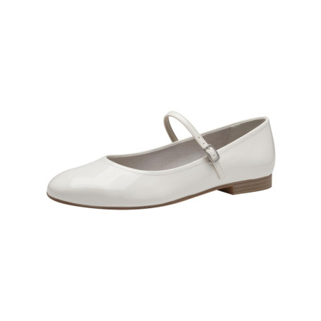Ballerines Tamaris Femme Confortables en Synthétique - Blanc Brillant