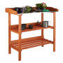 Table de jardin Relaxdays en bois et métal avec 3 étagères pour semis