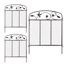 Bordure de Jardin Vintage Relaxdays - 3 Éléments en Métal Brun