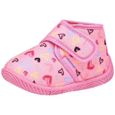 Chaussons Bébé Fille Chicco en Tissu Rose avec Cœurs - Confort et Souplesse