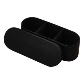 Banc de Rangement Pliable VEVOR en Polaire Teddy - Coffre Noir Multifonction