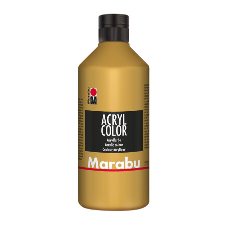 Peinture Acrylique Or Marabu 500 ml - Séchage Rapide et Résistante à la Lumière