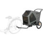 Remorque pour Vélo TRIXIE - Modèle M, Gris/Sauge, Charge jusqu'à 35 kg
