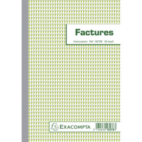 Lot de 5 Carnets Autocopiants Exacompta - Factures Numérotées 210x148 mm