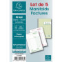 Lot de 5 Carnets Autocopiants Exacompta - Factures Numérotées 210x148 mm