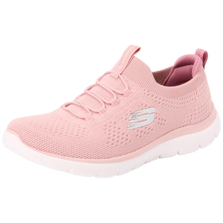 Baskets Skechers Femme Summits Top Player - Rose Tricot Extensible