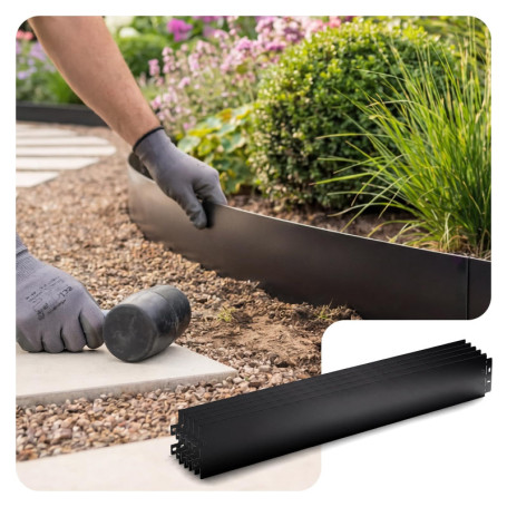 Bordure de Jardin en Métal VOUNOT - Lot de 15 Pièces Flexible et Résistante