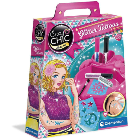 Clementoni Crazy Chic - Kit de Tatouages Scintillants Multicolores