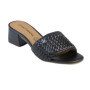 Mules Tressées à Talon Carré Confort Julia Noir pour Femme - CHATTAWAK