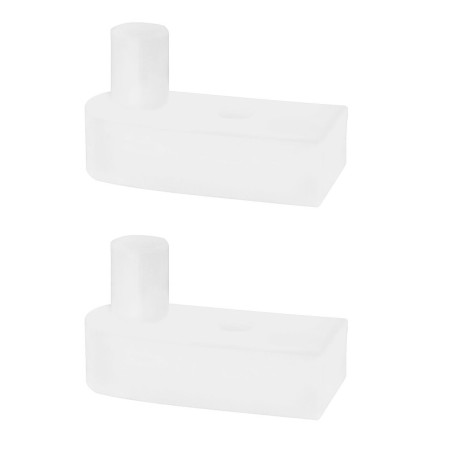 Charnières Pliantes en Verre pour Douche - Lot de 2, 32x14mm, Blanc