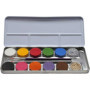 Palette de Maquillage Aqua Professionnel Eulenspiegel - 10 Couleurs et Paillettes