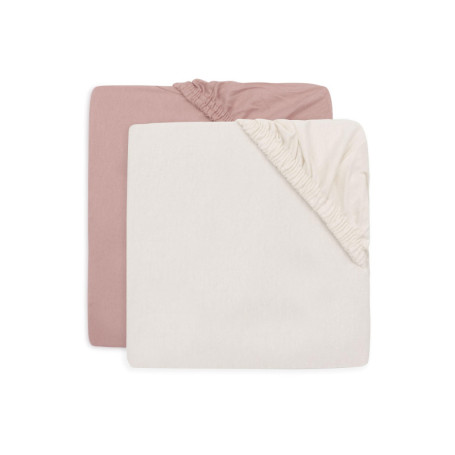 Lot de 2 Draps-Housses Jersey pour Lit Junior - Wild Rose/Ivory - Confort Optimal