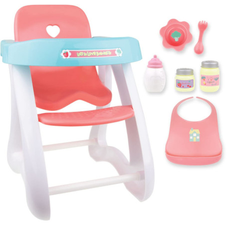Set d'Accessoires pour Poupées Bébé - Chaise Haute, Biberon et Plus