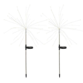Lot de 2 balises solaires décoratives LED FIREWORKS - 97 cm