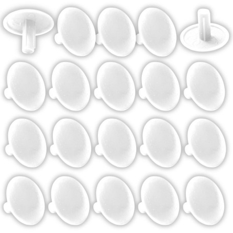 20 Cache Vis Plastique Universel Blanc - Protection Vis Cruciforme