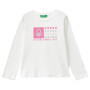 T-shirt à Manches Courtes Fille - United Colors of Benetton, Blanc, 4 Ans