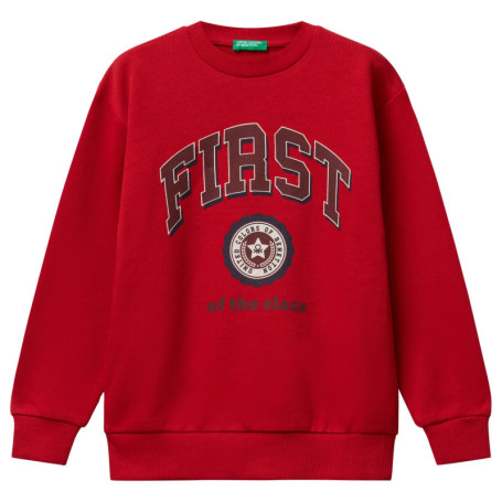 Sweat-shirt Rouge Enfant United Colors of Benetton avec Imprimé Multicolore