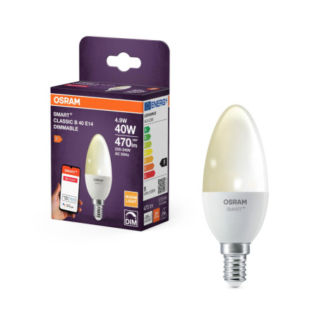 Ampoule LED Osram SMART B40 E14 4,9W ZigBee - Blanc Chaud