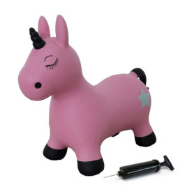 Licorne Sauteur Rose avec Pompe - Jouet Équilibre pour Enfants