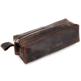 Trousse à Crayons en Cuir Marron Roberto Romano - Élégante et Pratique