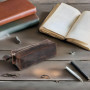Trousse à Crayons en Cuir Marron Roberto Romano - Élégante et Pratique
