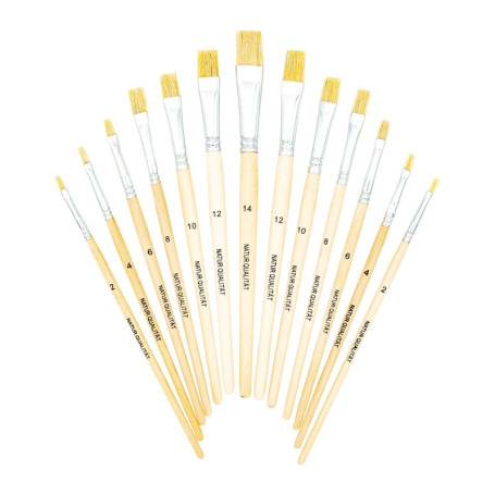 K3T Set de 13 Pinceaux de Peinture en Soie Naturelle