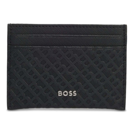 Porte-cartes BOSS Zair en Cuir Noir avec Compartiments Pratiques