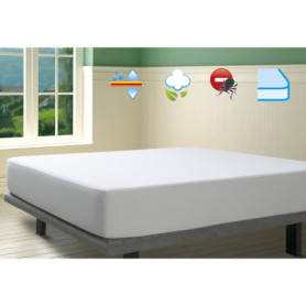 Drap Housse et Protège-Matelas Imperméable Savel 140x190/200cm Blanc