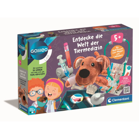 Clementoni Galileo Lab - Kit de Médecine Vétérinaire pour Enfants à Partir de 5 Ans