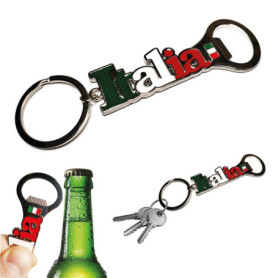 Ouvre-bouteille de poche avec porte-clés drapeau italien en métal
