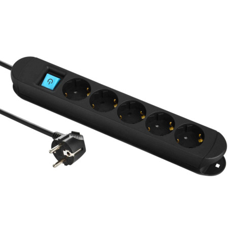 Bloc Multiprise Professionnelle Electraline avec 5 Prises Schuko et Câble de 3 M